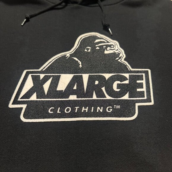 XLARGE Clothing Embroidered Gorilla Logo Pullover Hoodie Black Mens Large - Picture 4 of 10